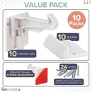 Upgraded Baby Proofing Cabinet Latches for Toddlers - 10 Pcs White Child Proof Cabinet Locks for Child Safety, Easy Set Up Child Locks for Cabinets and Drawers Security for Baby Proof Pantry by TinyTreasures Baby Boutique