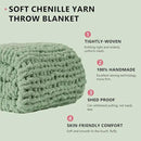 L'AGRATY Chunky Knit Blanket Throw: 72''x84'' Chenille Chunky Knitted Throw Blanket for Bed Couch - Handmade Thick Big Cable Knit Blanket - Large Chunky Crochet Blanket for Home Decor(Sage Green) by CozyNest Decor