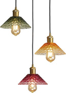 Glass Ceiling Chandelier,3-Light Colorful Hanging Pendant Light,Mid Century Modern Glass Pendant Light Fixture for Dining Room, Hallway, Living Room,Farmhouse,Kitchen Island by CozyNest Decor