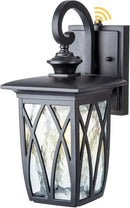 JYZ Dusk to Dawn Outdoor Wall Lantern, Craftsman Style Exterior Sconce Light with Water Ripple Glass, Traditional Porch Light Fixture Wall Mount Lamp for Front Porch Doorway Garage Patio Garden by GreenHaven Gardens