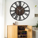 LEIKE 30" Oversized Large Wall Clocks,Silent,Non Ticking,Battery Operated Modern Round Big Wood Decorative Metal Wall Clock for Living Room, Bedroom,Kitchen,Farmhouse,Office Decor - Black,30 Inch by CozyNest Decor