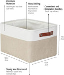 DECOMOMO Storage Baskets for Shelves - Fabric Closet Organizers and Storage Bins, Perfect Baskets for Organizing Closet Toys Nursery (Beige and White, XL - 3 Pack) by CozyNest Decor