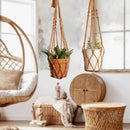 Artilady Macrame Hanging Planter for Indoor Plants, Boho Woven Plant Hanger Large Hanging Flower Pot Holders Outdoor Baskets Storage No Tassels Brown Wall Decor by GreenHaven Gardens