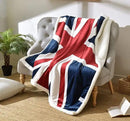 UKELER Flannel Sherpa Throw 60'' x 50'' Union Jack Fleece Blanket Soft Comfy Flannel Blanket Throws for Bed/Couch/Sofa/Office/Camping by CozyNest Decor