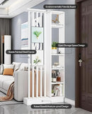 Wall Room Divider, Storage Cabinet Storage Display with Shelves, Modern Freestanding Wood Room Divider Screen, Wall Privacy Screens for Home Decorative (White,35.4" L x 9.5" W x 79.5" H) by CozyNest Decor