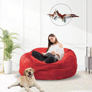 Bean Bag Chair for Adults 3FT,Soft Removable Cover for Teens/Girls Bedroom,Fluffy Giant Round Floor Beanbag Lounger Chairs (No Filler,Big Red) by CozyNest Decor