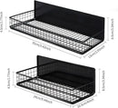 Magnetic Storage Basket, Magnetic Shelf for Fridge,Magnetic Spice Rack Wire Mesh Magnetic Organizer Holder Accessories for Office Kitchen Classroom Storage, Black-Short, Large x1&Small x1 Set of 2 by CozyNest Decor