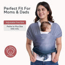 Momcozy Baby Wrap Carrier, Ergonomic Infant Slings for Newborn to Toddler 8-35 lbs, Adjustable Baby Wrap for Adult Fits Sizes XXS-XXL, Easy to Wear Baby Carriers, Gradient Blue by TinyTreasures Baby Boutique