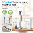 KOIOS Immersion Blender, 1000W Anti-scratch 3-in-1 Hand Blender, Upgraded 12 Speed Stainless Steel Blade Stick Blender with Turbo Mode, Whisk and Milk Frother, Non-BPA, Blue by TinyTreasures Baby Boutique
