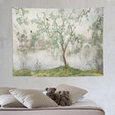 HZOHNAGO Japanese Tapestry Tree Misty Garden Lake Printed Wall Tapestry Ink Painting Wall Hanging for Bedroom Living Room Dorm 80" W x 60" H by CozyNest Decor