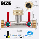 Hose Splitter, 180 Degree T Type Water Hose Splitter, Faucet Splitter 2 way 3/4" GHT Thickened Hexagonal Water Inlet with 2 More Extension Handles by GreenHaven Gardens