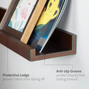 SAUMONIERES Picture Ledge Shelf Floating Book Shelves Set of 2 Wall Mounted Solid Wood for Bedroom Bathroom Living Room Kitchen, 72 Inch Walnut by CozyNest Decor