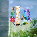BAYN 36.3” Rain Gauge Outdoor Solar Powered 10 LEDs 7” Tube Garden Butterfly Metal Decorative Stake with Waterproof Large Glass Tube Rain Guage for Yard, Garden, Patio, Lawn by GreenHaven Gardens