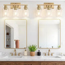 3 Light Bathroom Light Fixtures, Brass Vanity Lights for Bathroom with Clear Glass Shades, Modern Bathroom Wall Sconces for Mirror Living Room Cabinet by CozyNest Decor