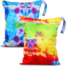 Shappy 2 Pcs Large Travel Laundry Bag Washable Waterproof Wet Dry Large Dirty Clothes Bag Bathing Workout(Tie Dye Style) by TinyTreasures Baby Boutique