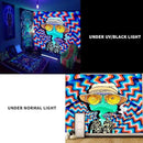 ADDWel Blacklight Frog Tapestry, Hippie Alien Tapestry Glow In The Dark, UV Reactive Black Light Upright Posters Wall Hanging for Bedroom Dorm Living Room Backdrop Decor by CozyNest Decor