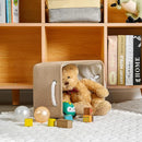 TheWarmHome Storage Bins for Shelves - Medium 3Pack 13.8L*9.8W*6.7H inch Canves Storage Basket for Organizing, Fabric Storage with Handles for Clothes Baby Dog Toys(Beige) by TinyTreasures Baby Boutique
