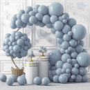 RUBFAC 129pcs Dusty Blue Balloons Different Sizes 18 12 10 5 Inch Latex Haze Blue Balloon Garland Arch for Party Decoration Birthday Wedding Engagements Anniversary Baby Shower Party Supplies by TinyTreasures Baby Boutique