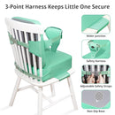 Toddler Booster Seat for Kitchen Chair, 2-in-1 Dining Table Booster Seat with Backrest & Adjustable Straps – Easy-Clean, PU Portable Toddler Eating Travel Increasing Cushion-Green by TinyTreasures Baby Boutique