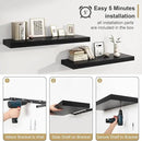 12" Deep Black Floating Shelves,Over Toilet Long Wall Mounted Modern Farmhouse 36 inches,Wall Shelves with Invisible Brackets for Bedroom, Bathroom, Living Room, Kitchen, Set of 1 by CozyNest Decor