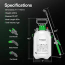 VIVOSUN Pump Sprayer 1 Gallon, Portable Water Spray Bottle in Lawn and Garden Yard, Weed Sprayer for Plants with 3 Nozzles, Adjustable Shoulder Strap, Pressure Relief Valve by GreenHaven Gardens