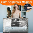 SpaceWhisper 90L Under Bed Storage Containers, 8-Pack Storage Bins with Clear Top, Foldable Closet Organizers and Storage with Label Holder for Clothing, Blankets, Comforter & Pillows(Blue) by CozyNest Decor