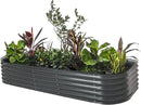 Vego garden Raised Garden Bed Kit, 17" Tall 10 in 1 Modular Raised Garden Beds Kit, Metal Planter Box for Vegetables, Flowers, Herbs, Modern Gray by GreenHaven Gardens