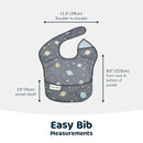 Tiny Twinkle Mess Proof Baby Bibs for Eating - Waterproof, Wipeable Bibs - Toddler Bibs - Travel Friendly - PFAS, PVC, BPA, Phthalate Free - Baby Food Bibs(3 Pack, Space) by TinyTreasures Baby Boutique