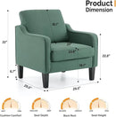 VINGLI Accent Chair for Living Room Chairs Dark Green Reading Chair for Bedroom Scooped Arm Chair Mid Century Modern Accent Chairs Upholstered Comfy Chair for Apartment, Waiting Room by CozyNest Decor