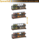 SpaceAid Spice Rack with 24 Spice Jars, 386 Spice Labels, Chalk Marker and Funnel, Wood Hanging Seasoning Shelf for Cabinet Door or Wall Mount (4 Pack) by CozyNest Decor