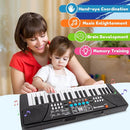 M SANMERSEN Kids Piano Keyboard, Piano for Kids with Microphone Portable Electronic Keyboards for Beginners 37 Keys Musical Toy for 3/4/5/6 Year Old Girls Boys by TinyTreasures Baby Boutique
