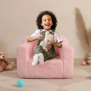 Kids Snuggly-Soft Sherpa Chair, Cuddly Toddler Foam Chair for Boys and Girls, Pink by CozyNest Decor
