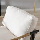 Mid-Century Accent Chair, Soft Armchair Chenille Fabric Lounge Chair with Black Metal Legs, Upholstered Leisure Chair for Living Room Bedroom Reception Room, 1PC, Beige by CozyNest Decor
