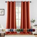 MIULEE Burnt Orange Blackout Curtains for Bedroom Living Room 96 Inches Long 2 Panels, Thermal Insulated Room Darkening Drapes Solid Grommet Top Noise Reduction Terracotta Rust Fall Window Treatments by TinyTreasures Baby Boutique