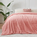 NEWCOSPLAY Faux Fur King Blanket Pink Bubble Blanket Thick Warm Soft for Couch Sofa Bed 550GSM (Pink, King(90"x110")) by CozyNest Decor