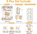 Custom Baby Crib Bedding Set, 5 Pcs Personalized Name Baby Crib Sets for Infant Toddler, Floral Leopard Nursery Bedding Set for Baby Girls, Double Layer Baby Bedding Sets Customized Gifts by TinyTreasures Baby Boutique