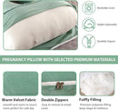 Amagoing 55 inches Pregnancy Pillows for Sleeping, U Shaped Maternity Full Body Pillow for Pregnant Women with Hip, Leg, Back, Belly Support, Washable Velvet Cover Included (Mint Green) by TinyTreasures Baby Boutique