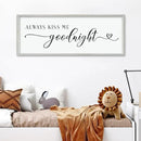 comurdyo Always Kiss Me Goodnight Sign for Bedroom Above bed Wall Decor 40''×15'' Large Wood Frame For Couples Over Bed Hanging Wall Art (White) by CozyNest Decor