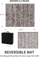 MontVoo Outdoor Rug 8x10 Waterproof-Patio Rug Mat Outdoor Carpet Reversible RV Camping Picnic Plastic Straw Rug Outside Outdoor Area Rug for Balcony Deck Backyard Patio Decor Boho Modern Brown by GreenHaven Gardens
