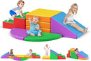 Lischwert Foam Climbing Blocks for Toddlers 1-3, 5pcs Foldable Soft Play Set with Crawling Exploration Toys - Indoor Infant Safe Blocks for Baby Gym & Toddler Playground by TinyTreasures Baby Boutique