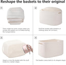 OIAHOMY 4 Pack Storage Baskets for Organizing, Cube Storage Bins for Shelves, Rectangle Storage Baskets With Handles, Woven Baskets for Storage, 12.7''Lx9''Wx7.8''H, White by TinyTreasures Baby Boutique