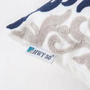 HWY 50 Navy Blue Decorative Throw Pillow Covers 18x18 Inch, Pack of 2 Embroidered Cotton Farmhouse Cushion Cover Pillow Case for Sofa Couch Living Room Bed Bedroon, Accent Geometric by CozyNest Decor