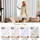 H.VERSAILTEX White Curtains 84 inches Long for Living Room Thermal Insulated Room Darkening Window Treatment Panels Drapes Light Reducing Curtains for Bedroom, 2 Panels, 52" W x 84" L, White by CozyNest Decor