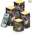 Ystardream LED Candle Set of 4 with Remote Control, Multicolor, Modern, Battery Operated, Tabletop, Indoor, 4/8H Timer, 12 Colors, 5.7 Inches Tall by GreenHaven Gardens