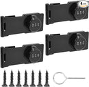 Password Rotary Hasp Locks, Black 4 Pack Cabinet Locks with Combination, Keyless Security Latch for Sliding Barn Door, Gate, Small Door, Closet, Drawers by TinyTreasures Baby Boutique