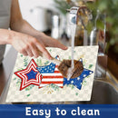 Veterans Day Placemats Set of 6 4th of July Patriotic American Flag Stars Plastic Table Mats Eucalyptus Election Day Memorial Place Mats Table Decoration for Indoor Outdoor Party Kitchen Dining by CozyNest Decor