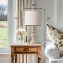 BOBOMOMO 20" Retro Table Lamps Set of 2 - Farmhouse Lamp for Living Room with Linen Shades, Rustic Bedside Nightstand Lamps, Resin Lamps for Bedroom Nursery Room Hallway - Ideal for Compact Spaces by CozyNest Decor