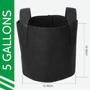 JERIA 12-Pack 5 Gallon, Vegetable/Flower/Plant Grow Bags, Aeration Fabric Pots with Handles (Black), Come with 12 Pcs Plant Labels by GreenHaven Gardens