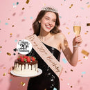 20th Birthday Decorations for Girls Women - 56pcs Rose Gold Happy 20th Banner, 20th Birthday Crown Sash, Cake Topper, Number 20 balloons, 3D Butterflies, 4 Balloon Stands kits by TinyTreasures Baby Boutique