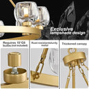 Gold Wagon Wheel Chandelier, 59 Inch Brass Chandeliers with Unique Glass Shade, 15-Light Crystal Large Wagon Wheel Chandeliers for Dining Room, High Ceiling Round Chandelier for Living Room, Foyer by CozyNest Decor